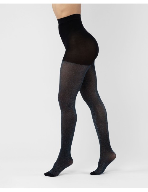 Lurex Tights 30 Den - Sky