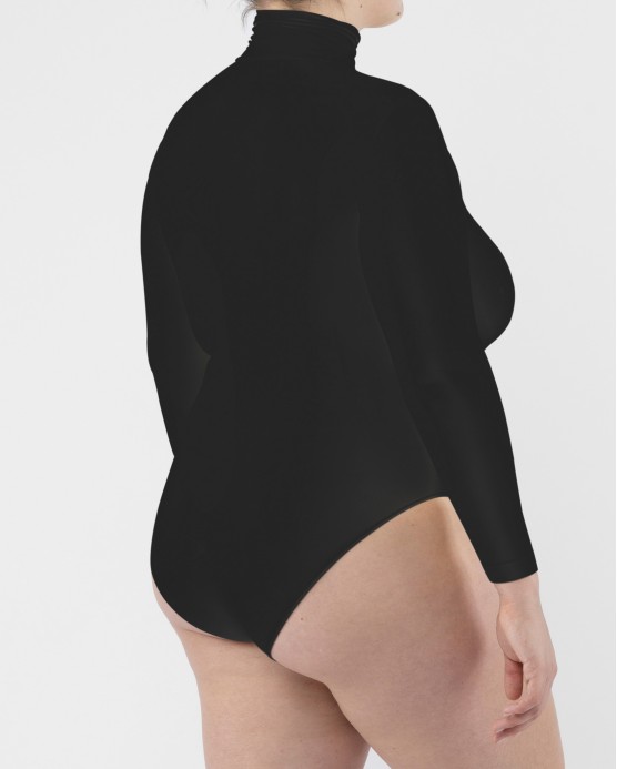 Long Sleeve Turtleneck Bodysuit - Black