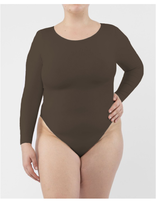 Long Sleeve Bodysuit - Coffee