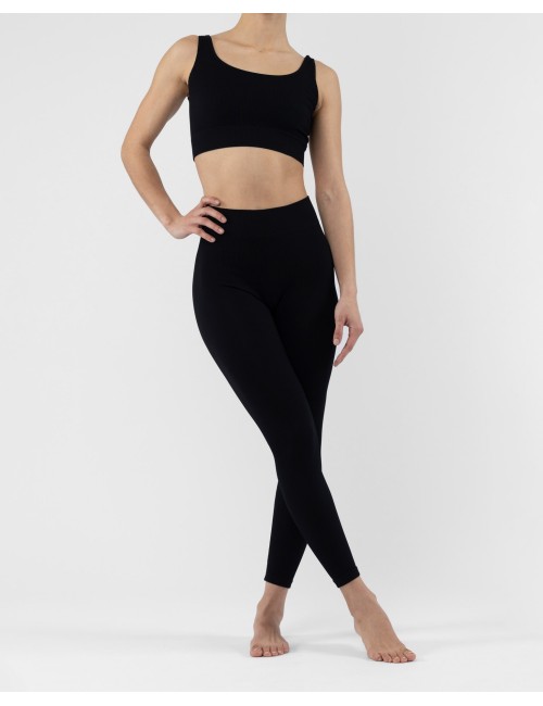 Leggings costina - Nero